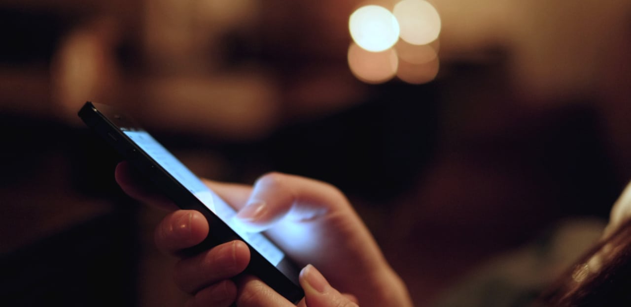 Person using a smart phone