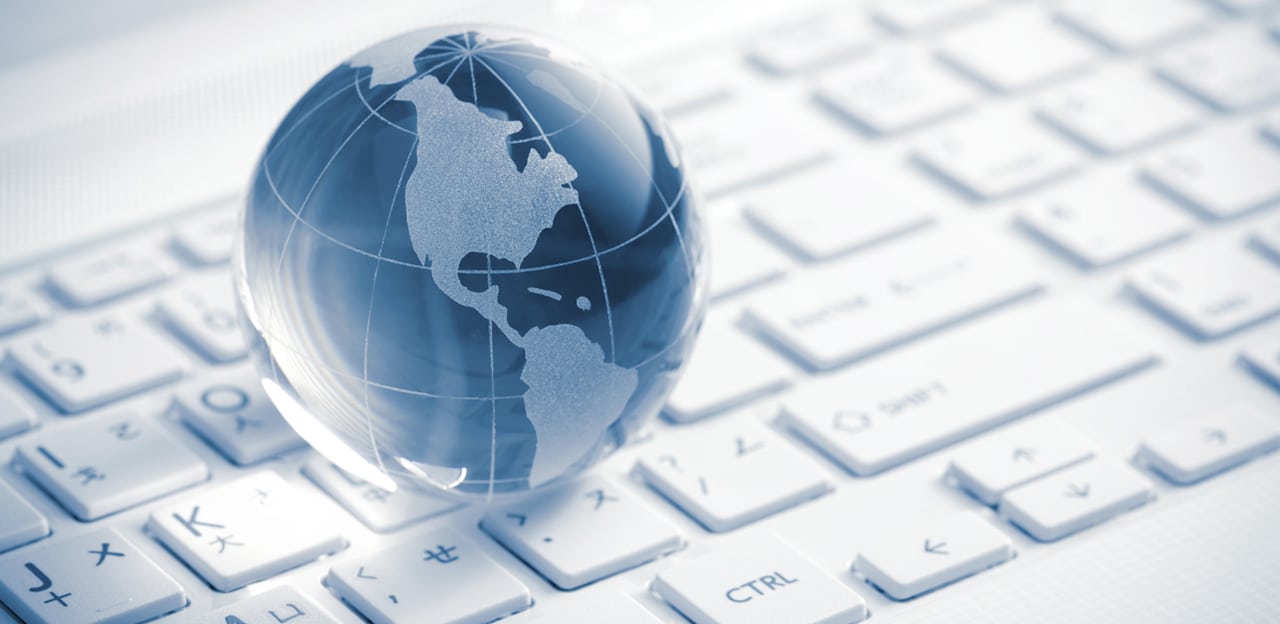 Globe on a keyboard